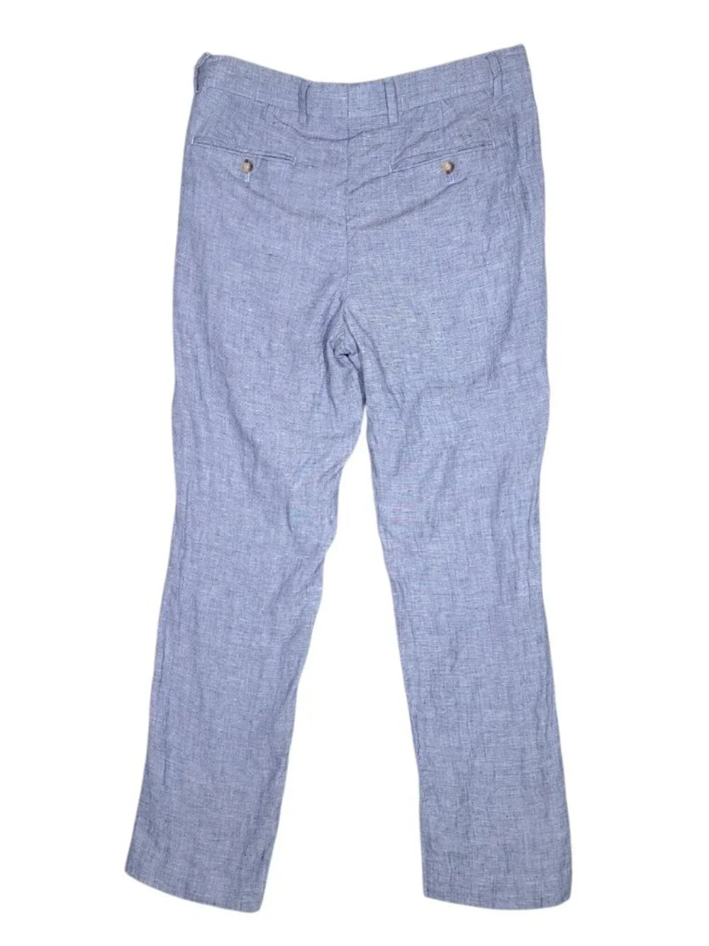 Men's Light Blue Linen-Blend Chinos
